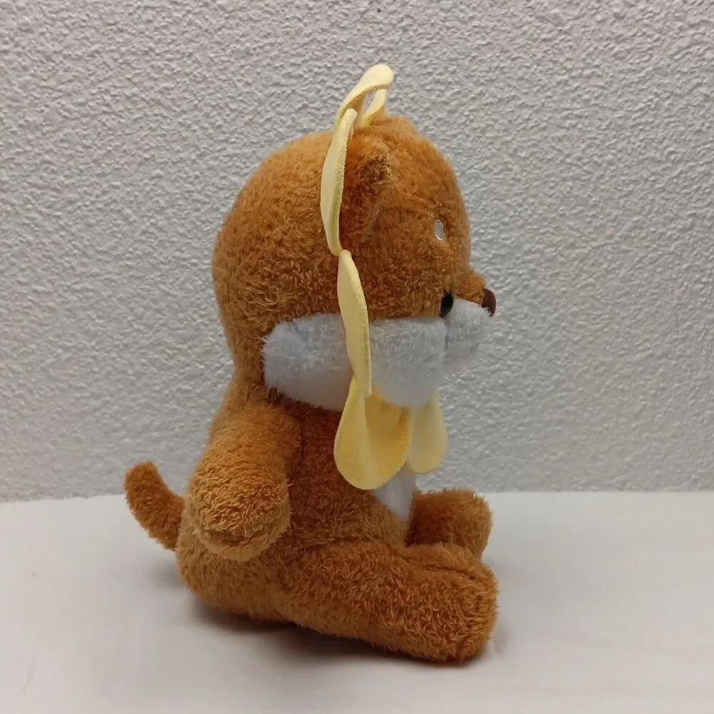 Sunflower Bear Plush Sitting Tan Cub Yellow Petals Amusing Stuffed Animal